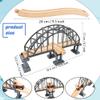 9 Pcs Train Bridge Model Wooden Train Suspension Bridges Tracks Grey Crossing Track Bridge Wooden Train Ascending Descending Tracks for Kids Accessories Scene Layout Props view 2