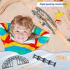 9 Pcs Train Bridge Model Wooden Train Suspension Bridges Tracks Grey Crossing Track Bridge Wooden Train Ascending Descending Tracks for Kids Accessories Scene Layout Props view 3