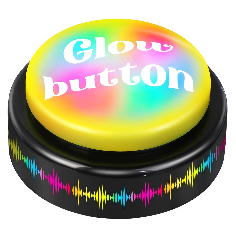 Feekoon Dance Party Button, Plays 10 EDM Tracks, 30 Second Light Up Dance Bomb Button with Batteries Funny Gag Gift for Teachers, Classroom, Office, Coworkers & Friends (1 Pack,Original)