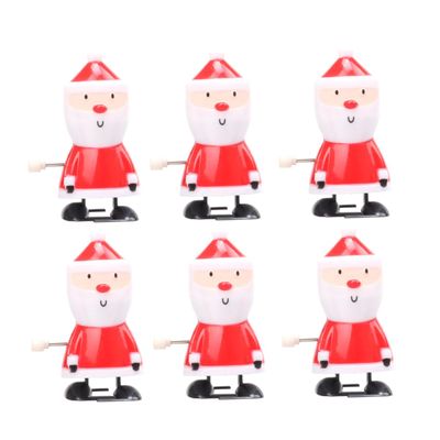VICASKY 6Pcs Christmas Wind Up Toys Santa Claus Clockwork Toys Fun Red Christmas Cartoon Figures