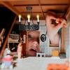 2.99 x2.36in Mini Chandelier - 1: 12 Dollhouse Miniature Ceiling Lamp Hanging Lamp Model 4 Heads Mini LED Pendant Light for Dollhouse Decoration Accessories(Blackfor 4 Years Old+) view 4