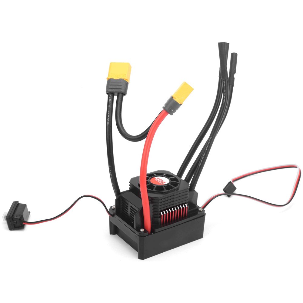 Alomejor Electric Speed Controller, 120A ESC Multiple Protections with Dual Plug for 1/10 1/8 RC Car