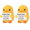 2 PCS Handmade Emotional Support Pickled Duck,Knitting with Positive Words, Emotional Support Nuggets Squishmallow Pickle Birthday Gifts for Home Office Desktop Decor (Duck) view 1