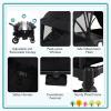 BABY JOY Wagon Stroller for 2 Kids, Collapsible Push Pull Double Stroller Wagon with Adjustable Handle Bar, Removable Canopy, Safety Harness, Cup Holder, Snack Tray & Storage Bag (Black) view 4