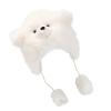 BLULILY Furry Cartoon Head Covering with Pompoms for Outdoor Sports Furry Hat with Ear Oversized Headgear Hat for Winter view 4