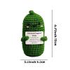 2 PCS Handmade Emotional Support Pickled,Knitting Emotional Support Plush with Positive Words, Emotional Support Nuggets Pickle Birthday Gifts for Home Office Desktop Decor (Cucumber) view 2