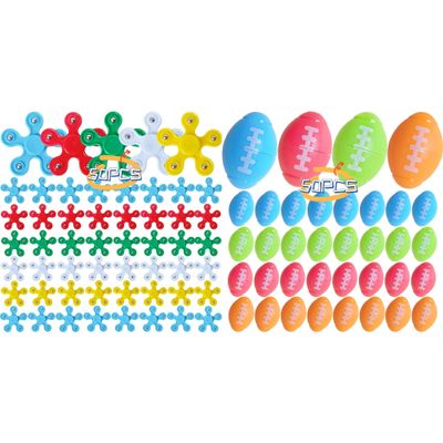 50 Pcs Fidget Spinners +50 Pcs Football Fidget Spinner Party Favors for Kids- Return Gifts-Goodie Bags Stuffers-Classroom Prizes-Birthday Party Games