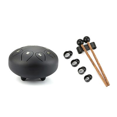 Large Steel Tongue Drum Percussion Instrument -Handpan Drum With Bag Music Book Mallets Finger-Picks 6 Inch 8 Tone