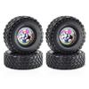 4PCS 1.9'' Aluminum Rim Rubber Crawler Tires Rock Terrain Wheels Tyres 118x38mm RC Replacement Parts for SCX10 90046 TRX4 1/10 RC Climbing Car, Colorful view 1