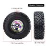 4PCS 1.9'' Aluminum Rim Rubber Crawler Tires Rock Terrain Wheels Tyres 118x38mm RC Replacement Parts for SCX10 90046 TRX4 1/10 RC Climbing Car, Colorful view 2