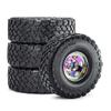 4PCS 1.9'' Aluminum Rim Rubber Crawler Tires Rock Terrain Wheels Tyres 118x38mm RC Replacement Parts for SCX10 90046 TRX4 1/10 RC Climbing Car, Colorful view 3