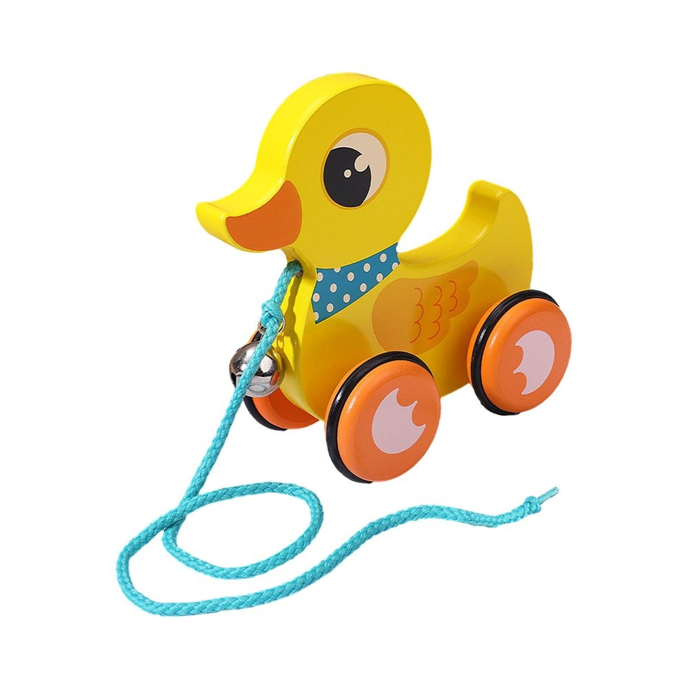 JWQFBC Pull Along Animal Toys with String, Educational Wooden Toys for Children, Suitable for Girls and Boys, Duck
