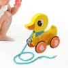 JWQFBC Pull Along Animal Toys with String, Educational Wooden Toys for Children, Suitable for Girls and Boys, Duck view 4