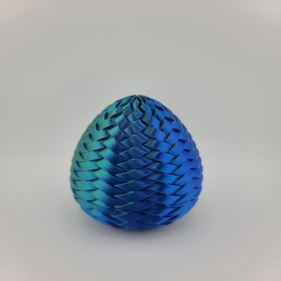 Hatchable Blind Box Woven Pattern Dragon Egg with Small Dragon (Blue-Green)