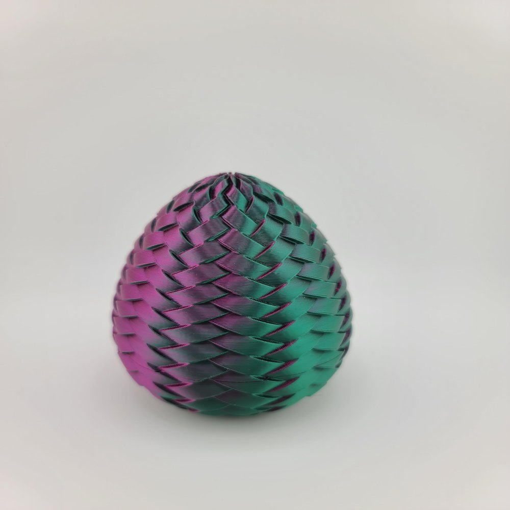 Hatchable Blind Box Woven Pattern Dragon Egg with Small Dragon (Purple-Green)