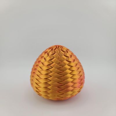 Hatchable Blind Box Woven Pattern Dragon Egg with Small Dragon (Red-Gold)