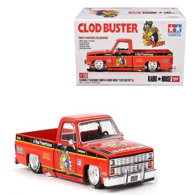 1:64 Scale Diecast Model Car Compatible with Chevrolet Silverado Tamiya x Kaido House CLOD Buster Orange Limited Edition by Kaido House KHMG130