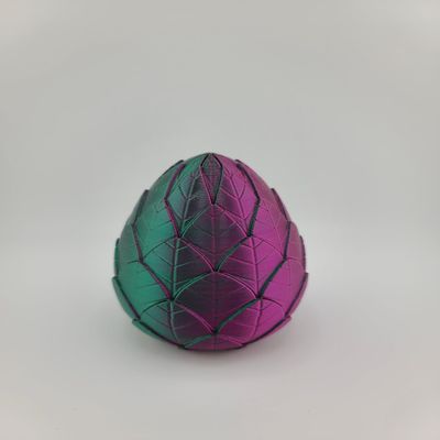 Hatchable Blind Box Leaf Pattern Dragon Egg with Small Dragon (Purple-Green)