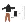 1:12 Male Figure Clothes Pants Vest Hooded Sweatshirts Fashion Mini for 6 Inch view 3