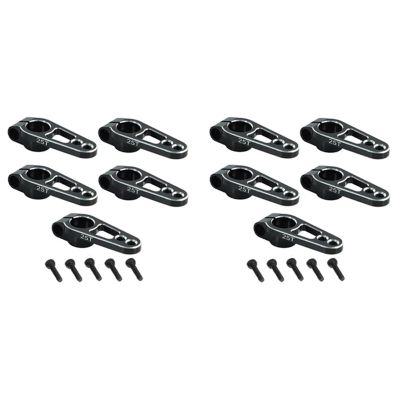 10PCS Aluminum Alloy 31Mm 25T Steering Servo Arm Horn for Fu-taba for S-akura D4 1/10 RC Drift Car for CRA-wler Parts,Black