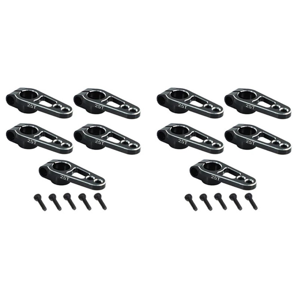 10PCS Aluminum Alloy 31Mm 25T Steering Servo Arm Horn for Fu-taba for S-akura D4 1/10 RC Drift Car for CRA-wler Parts,Black