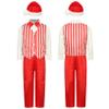 ACSUSS Xmas Santa Claus Cosplay Costume for Little Boys Button Shirt Trousers Stripe Waistcoat with Christmas Hat Red 3-4 Years view 1