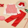 ACSUSS Xmas Santa Claus Cosplay Costume for Little Boys Button Shirt Trousers Stripe Waistcoat with Christmas Hat Red 3-4 Years view 3