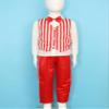 ACSUSS Xmas Santa Claus Cosplay Costume for Little Boys Button Shirt Trousers Stripe Waistcoat with Christmas Hat Red 3-4 Years view 4