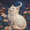 1000 Piece Jigsaw Puzzle for Adults - Cat Garden Enjoying The Moon Challenging Educational Game Fun Family Activities Cat's Lovers Puzzle Floor Props Kid Gift Unzip Toy Wooden Puzzles view 1