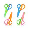 GAUENEEN 4 Pcs Plastic Safety Scissors, Dual-Colour Preschool Training Scissors, Children Safety Learning Scissor Spring Scissor for Toddler Arts and Paper Craft Supplies view 1
