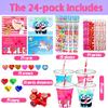 CAMIRUS Valentines Day Gifts for Kids Classroom, 24 Packs Valentine Day Stationery Set Gift with Gift Cards Cups Pencils Erasers Stampers Stickers, Valentines Day Cards for School Classmates view 3