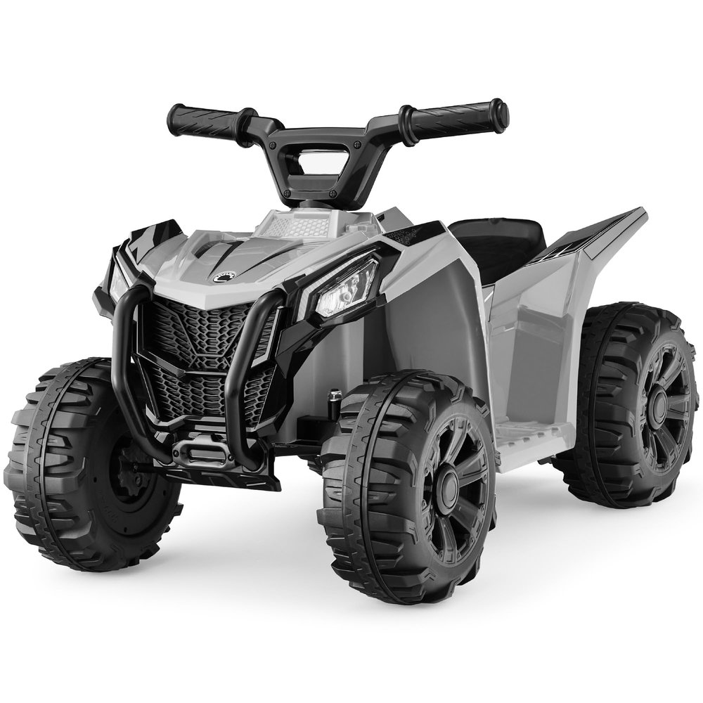 Best Choice Products 6V Kids Ride On Toy, 4-Wheeler Quad ATV Play Car w/ 1.8MPH Max Speed, Treaded Tires, Rubber Handles, Push-Button Accelerator - Gray