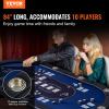 VEVOR 10 Player Poker Table Foldable, Portable Folding Card Board Game Table, Casino Leisure Table, Blackjack Texas Holdem Table with Padded Rails and Stainless Steel Cup Holders,Blue (84 in) view 2