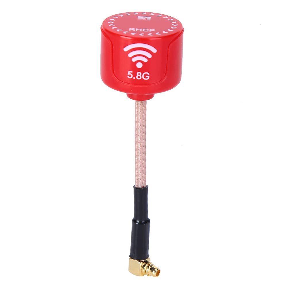 Keenso 5.8Ghz 3dBi LHCP RC Drone Antenna, High Strength High Gain Antenna for FPV Racing Drone RC Parts Accessory Red (MMCX Elbow)