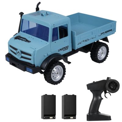 Dodoore RC Military Truck, 1:16 Scale Remote Control Car, All Terrain RC Rock Crawler Off-Road RC Truck, 2.4GHz Army Transport Vehicle with 2 Rechargeable Batteries for Adults (Blue)