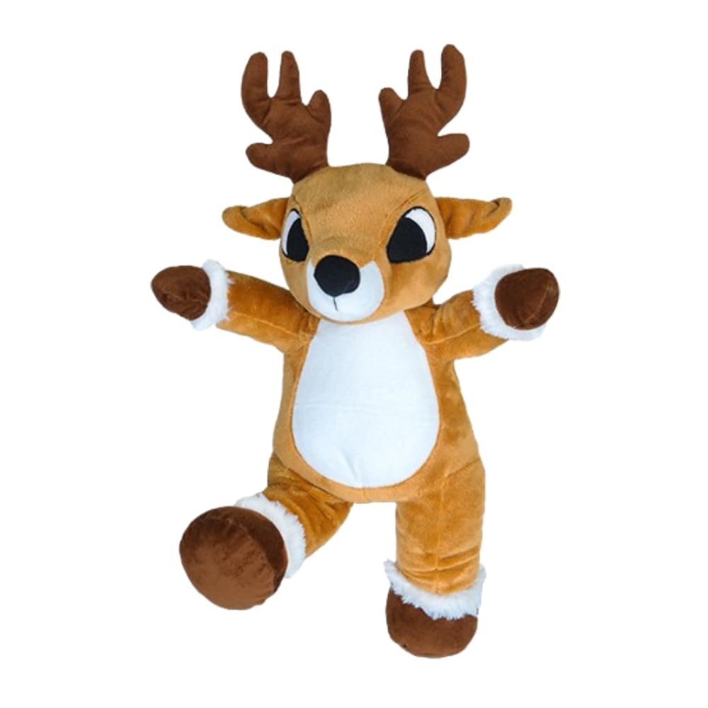 16" Ed The Reindeer Plush Christmas Toy - Soft & Cuddly Holiday Reindeer Stuffed Animal with Festive Design Decor for Kids