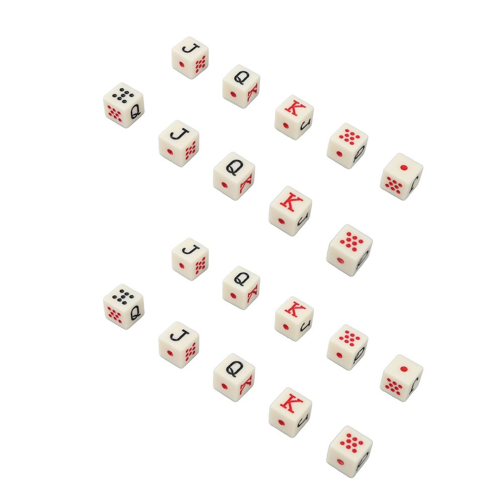 20Pcs Spanish Poker Dice 6 Sided Dice Plastic Table G Dice Set Yellow Board with Frie or Using Them for Digital Situations Spanish DiceSpanish Poker DiceJQK Dice Dice6 Sided