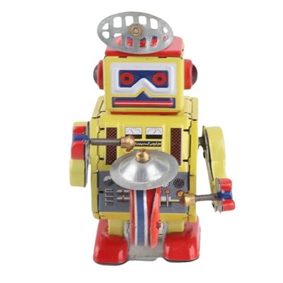Keenso Children Wind Up Robot Toy, Portable Exquisite Retro Wind Up Robot Interesting Vintage Iron Clockwork Toy for Cafe Bar