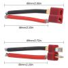 5 Pairs T Plug Connectors Female and Male T Plug 14AWG Silicon Wire 53MM/2.08inch for RC Cars Drone (5 Female +5 Male) view 3
