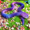 3D Printed Animals Snake, 30 Inch Surprise Mystery Fidget Anaconda Toy, Fake Python Statue with Realistic Eyes3-D Print Articulated Viper Collectible for Home Office Executive Desk Decoration view 4