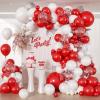 114pcs Red and White Balloons, Red and White Balloon Arch Kit for Wedding Engagement Christmas Valentine's Day Birthday Party Decorations view 1