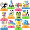 12 PCS Running Honeycomb Centerpieces, Running Run Marathon Sport Birthday Party Decorations Running Table Centerpieces Decorations Supplies view 1