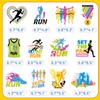 12 PCS Running Honeycomb Centerpieces, Running Run Marathon Sport Birthday Party Decorations Running Table Centerpieces Decorations Supplies view 2
