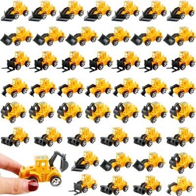 Restroma 48 Pack Mini Construction Vehicles Engineering Vehicles Yellow Construction Trucks Small Constructions Car Toys for Kids Constructions Theme Party Decoration, 6 Styles