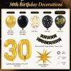 114pcs 30th Birthday Decorations for Him, 30th Birthday Decorations with 30th Birthday Banner Black Gold Confetti Birthday Balloons for 30 Year Old Birthday Decorations view 2