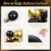 114pcs 30th Birthday Decorations for Him, 30th Birthday Decorations with 30th Birthday Banner Black Gold Confetti Birthday Balloons for 30 Year Old Birthday Decorations view 3