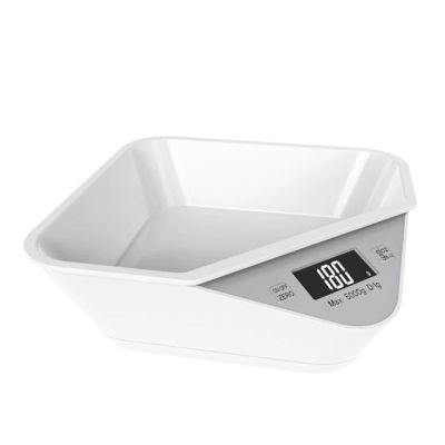 10KG/1g Pet Scale Cat Dog Food Scale with Basin Digital Kitchen Scale Waterproof Baby Infant Weight Scale Easy Clean Tray Scale(White 5KG-1g(Style3))