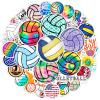 100 PCS Cute Volleyball Stickers, Water Bottle Stickers for Kids Teens, Waterproof Vinyl Laptop Kids Stickers for Laptop, Bumper, Skateboard, Guitar view 1