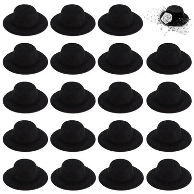 BENECREAT 40 Pcs Mini Black Top Hats, 1.6 Inch, Ideal for Snowmen, Parties, Crafts & Pets