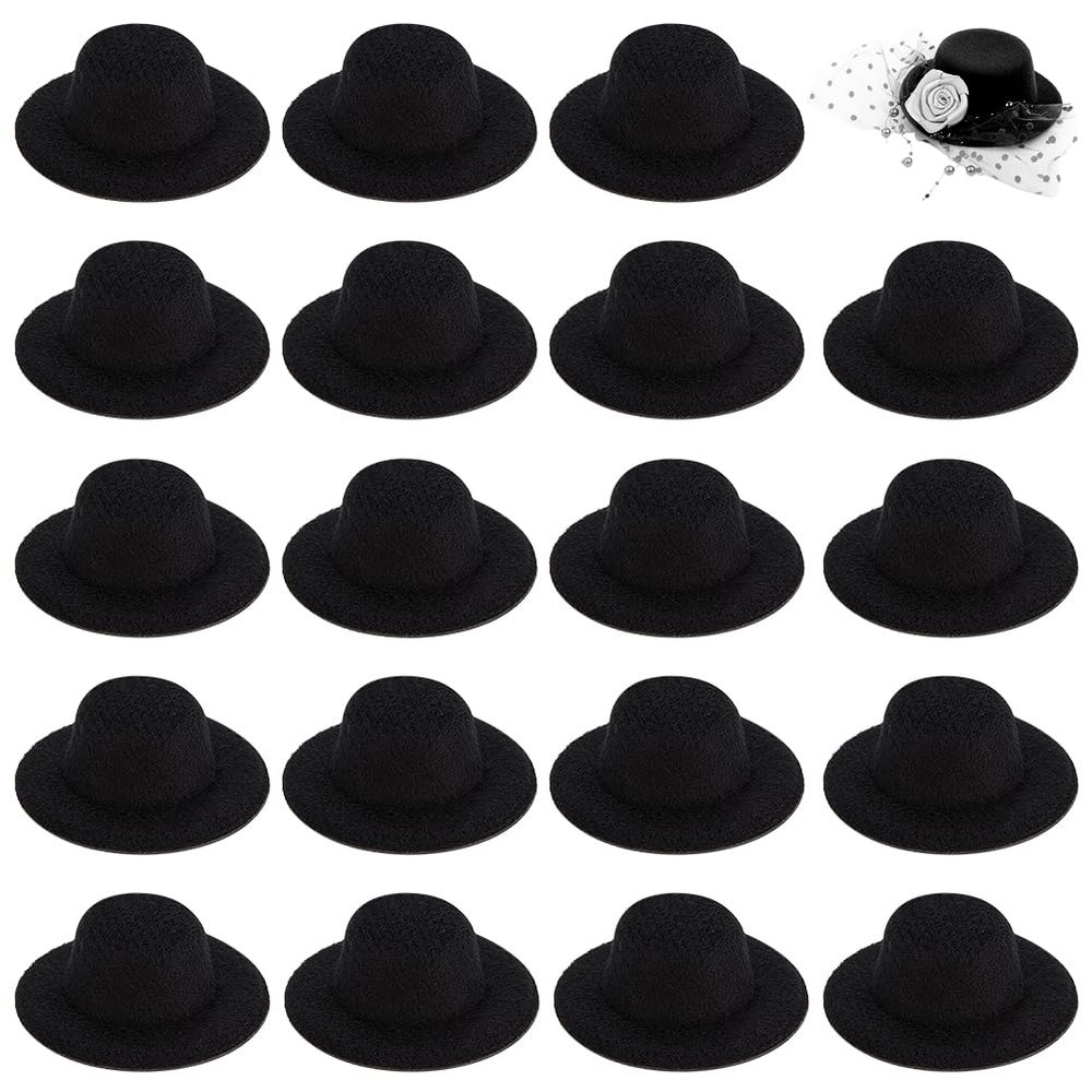 BENECREAT 40 Pcs Mini Black Top Hats, 1.6 Inch, Ideal for Snowmen, Parties, Crafts & Pets
